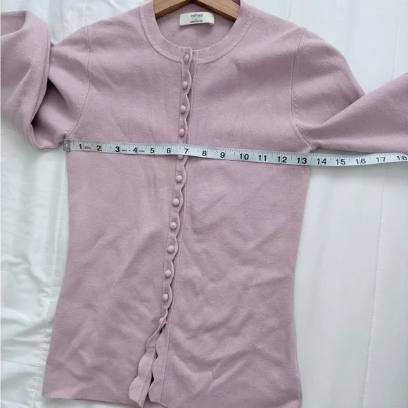 Wilfred Mauve Button-Down Ribbed Cardigan - Picture 3 of 4